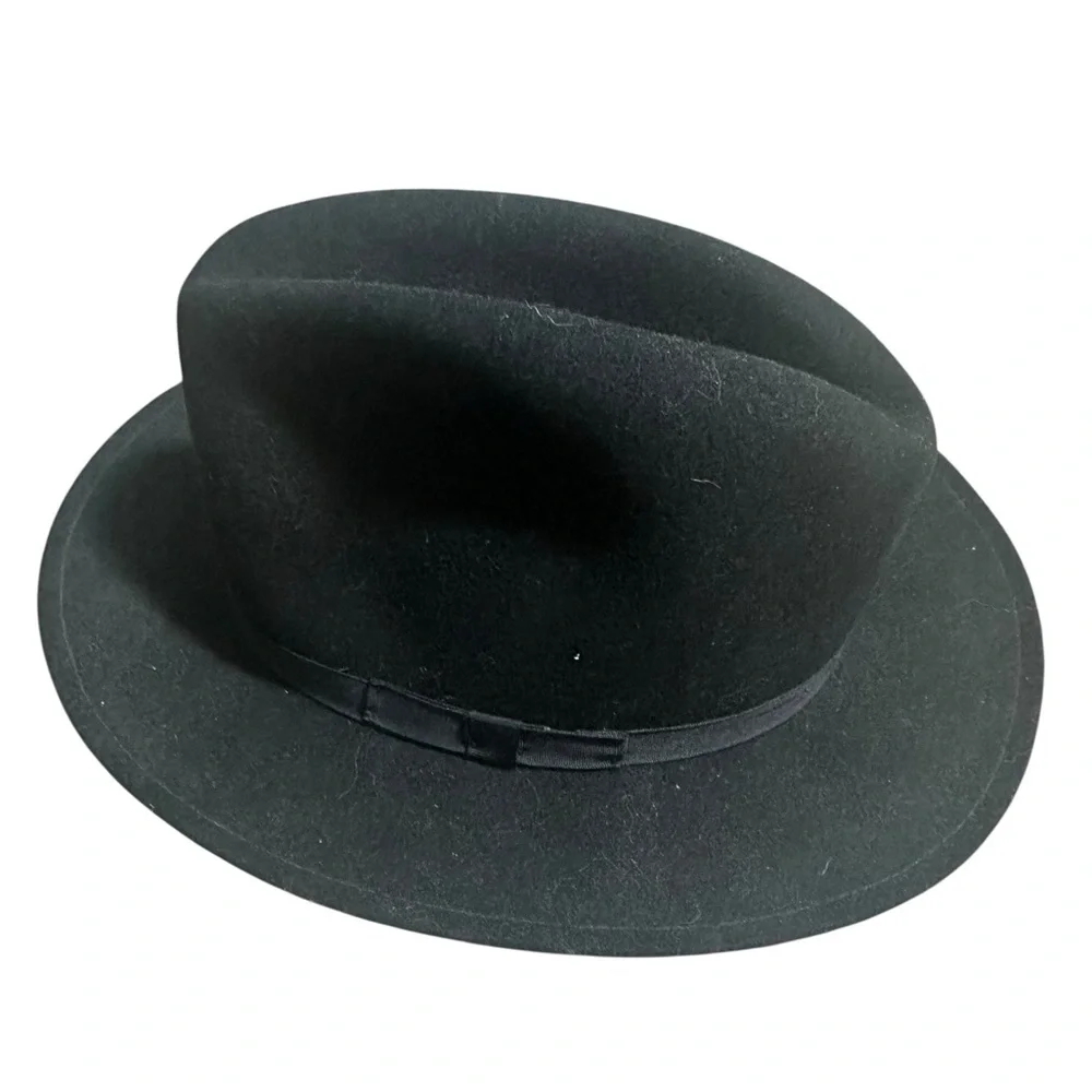 Country Gentleman Lite Felt Black 100% Wool Hat Size Large